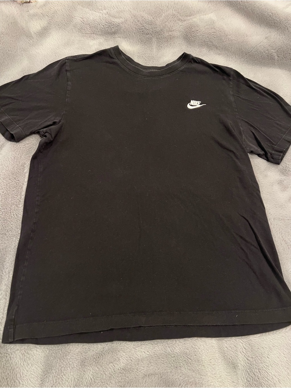 Nike Black Short Sleeve Crew with White Swoosh